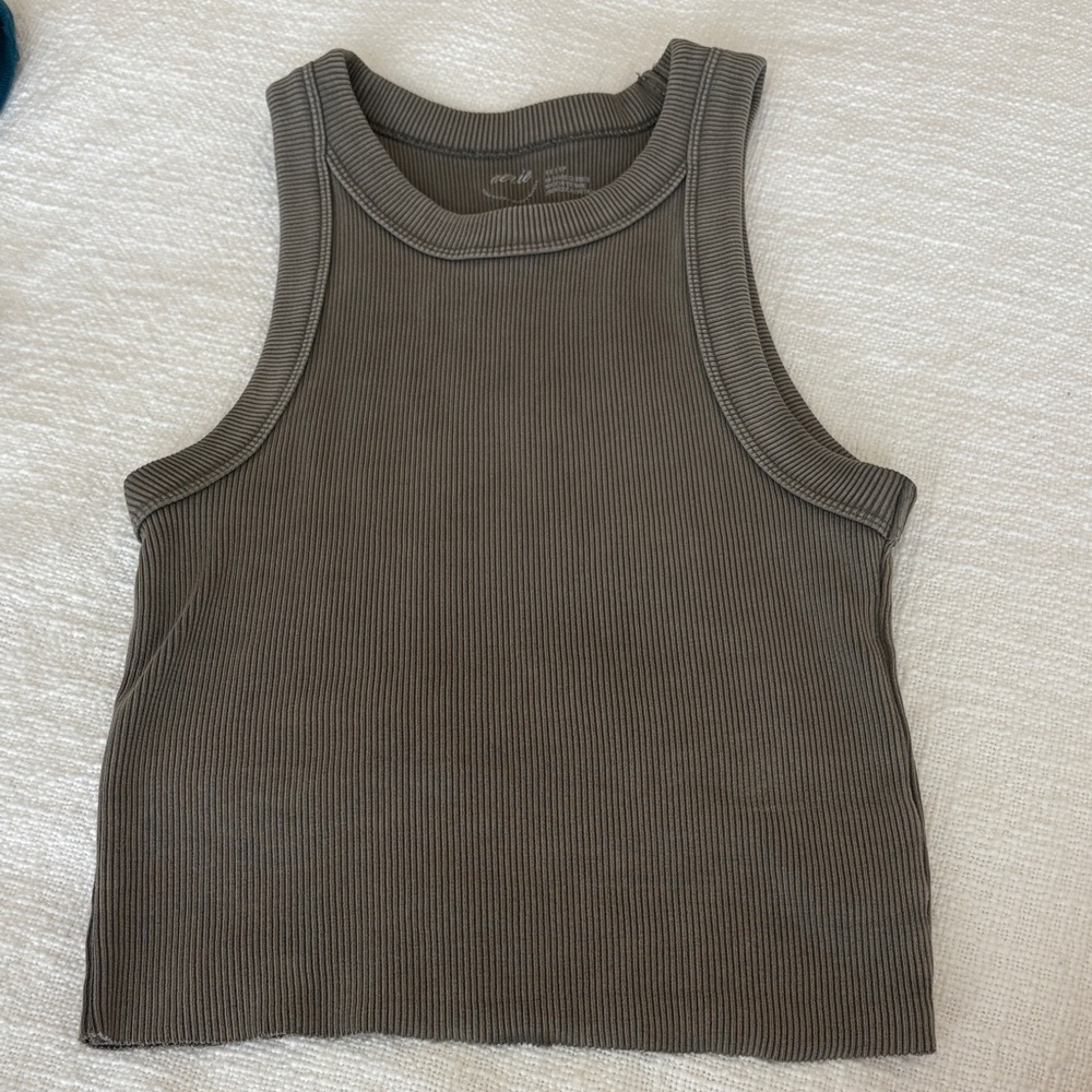 aerie free spirit Tank Top - Olive green